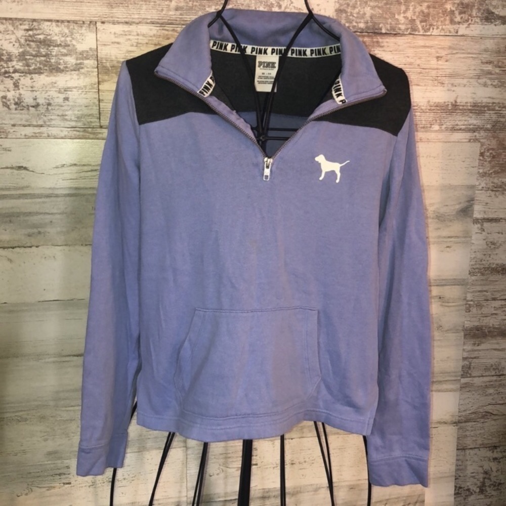 PINK VICTORIA’S SECRET bundle leggings and 2 sweatshirt purple XS quarter zip - Picture 2 of 10
